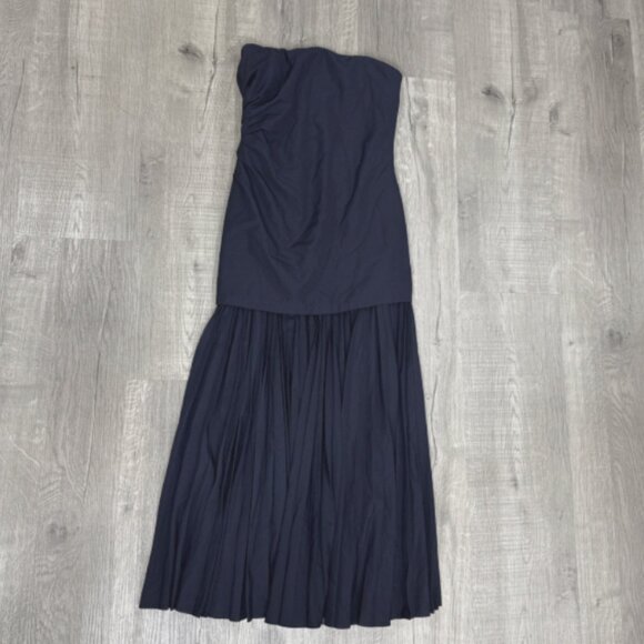 A. L.c. Austin Women's Solid Sleeveless Blue Midi Dress Size 6 - Picture 2 of 6
